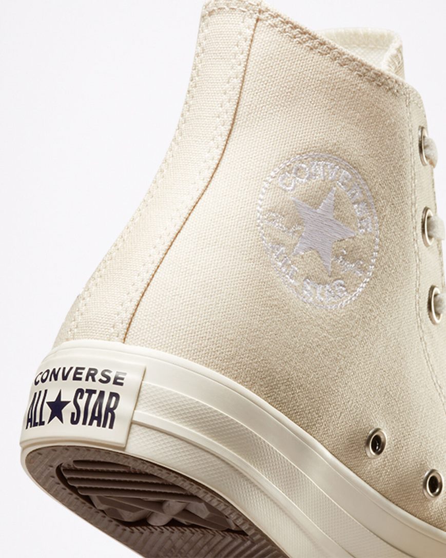 Zapatillas Altas Converse Chuck Taylor All Star Embroidered Floral Mujer Beige Blancas | PE 05W8E7